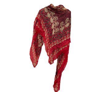 zadig & Voltaire inredible ITALY pink skull & bones print scarf BARBIE